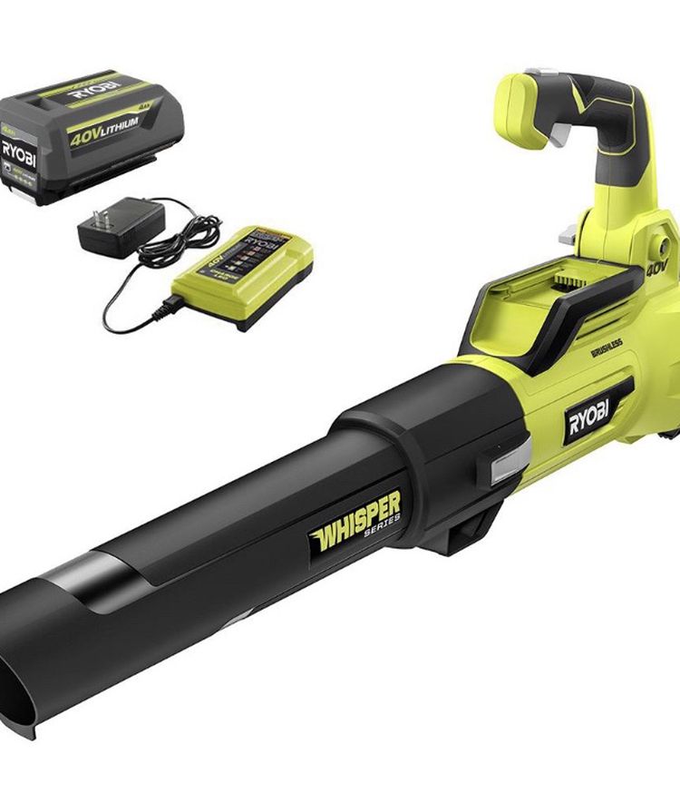 RYOBI 125 MPH 550 CFM 40-Volt Lithium-Ion Brushless Cordless Jet Fan Leaf Blower - 4.0 Ah Battery and Charger Included- NEW IN BOX