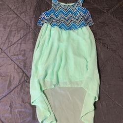 Sheer Mint/Black Hi/Lo Dress