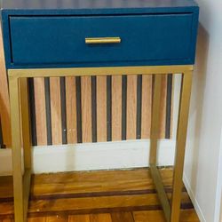 Emma Mason Atlas Shagreen Accent Table - Navy( Moving Out)