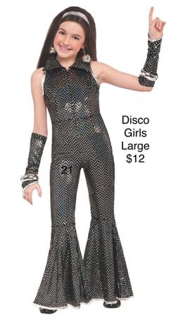 Girls Disco Romper Large 70 1970 Halloween