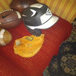 Catcher's Mit And Batting Helmet 