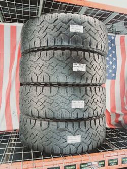 ✅ 4 NICE USED TIRES LT285/75R18 GOODYEAR WRANGLER DURATRAC KEVLAR REINFORCED ALL TERRAIN OFF-ROAD 4X4 USED TIRES 285 75 18