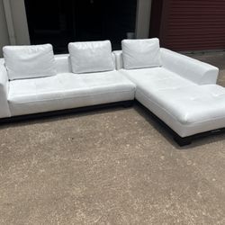 *FREE DELIVERY* Genuine Leather Luxury White Decoro Sectional 