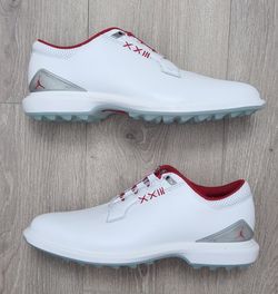 Nike Air Jordan ADG 5 Golf Shoes White Fire Red FQ6642-101 Mens Size 9.5 MSRP $195