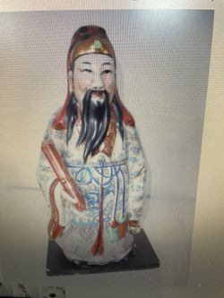 Famille Rose Ancient Man Figure