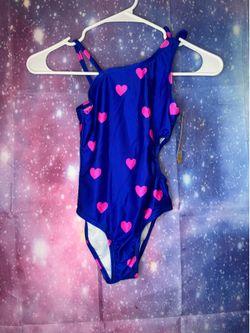 New girls cat & Jack heart print swimsuit size 5T
