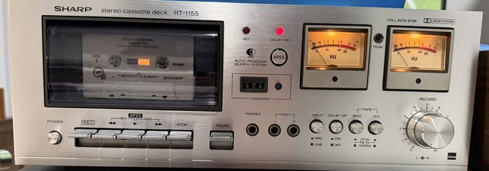 SHARP RT-1155 Stereo Cassette Tap Deck TESTED 