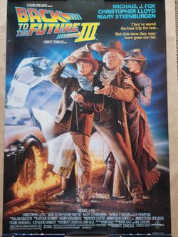 1990 Back to the Future III Original Movie Theater Poster 27" x 40" Drew Struzan