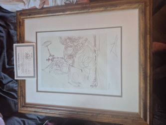 Signed and numbered lithograph on paper Don Quixote color lithograph facsimile signed pencil #161 2007 with certificate of authenticity