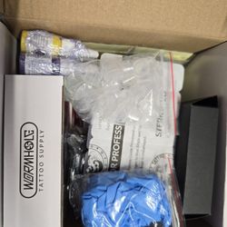 Tattoo Kit Wormhole Tattoo Gun Kit Tattoo Pen Kit Rotary Tattoo Machine Kit with Tattoo Power Supply and Tattoo Cartridge Needles Complete Tattoo Kit 