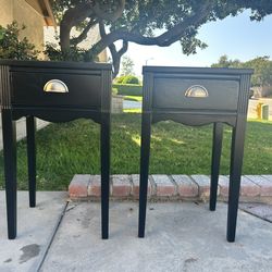 Black tall skinny nightstands