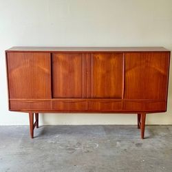 1960s Danish Modern Teak Highboard Credenza — E.W. Bach for Sejling Skabe 