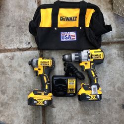 Dewalt 20 V Max XR Brushless Impact + Drill + 2 Of 5 Ah Bateries + Charger + Bag