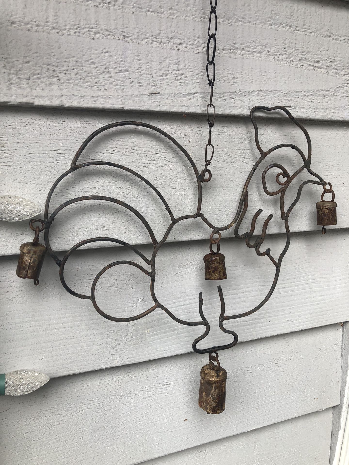 Vintage Rustic Rooster Wind Chime Bells