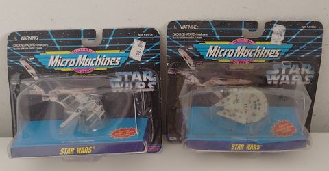 2 SET STAR WARS - MICRO MACHINES - MILLENNIUM FALCON - X-WING STARFIGHTER