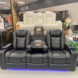 Black & White Led Power Reclining Sofa & Loveseat =Brand New # Couch #sofa #livingroom #recliner