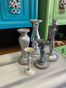 Candle holders 5 In Silver