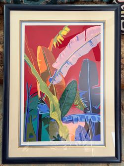 Balazs Szabo Hand-Signed Lithograph 28/250 "Banana Leaves" — Beautifully Framed