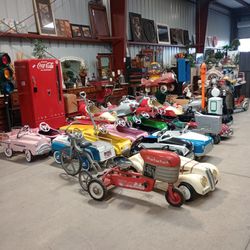Vintage Pedal Cars, Trikes, Pressed Steel Toys And Tons Of Collectables 