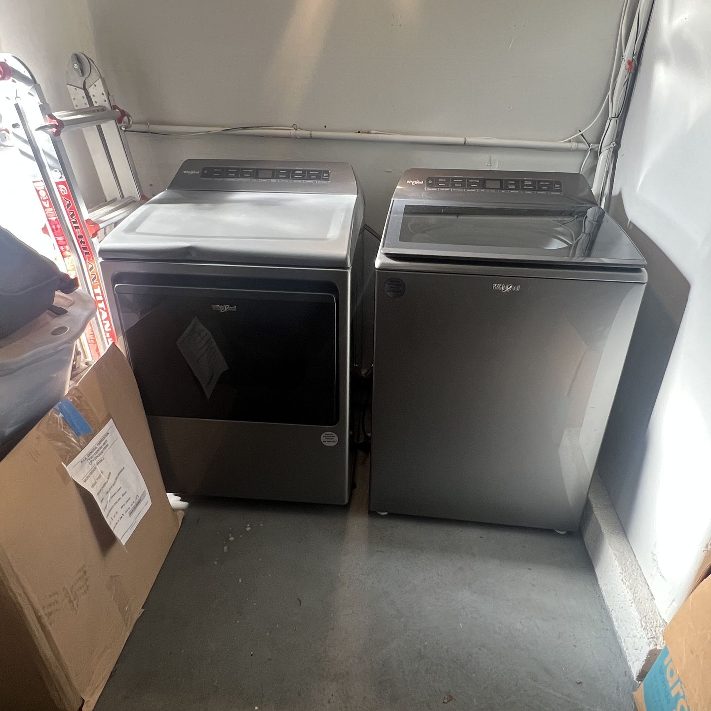 Gray Whirlpool Ex-large Washer & Dryer