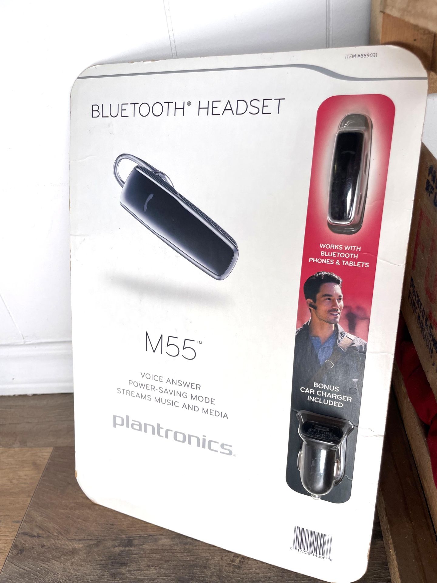 Plantronics M55 Bluetooth 3.0 Wireless Headset with Car Charger — brand new