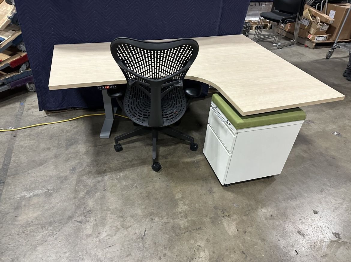 JRB Studio/ Herman Miller 72x52 Corner Standing Desks! Electric Height Adjustable Sit Stand Desk! We Also Have Herman Miller Chairs And Monitor Arms!