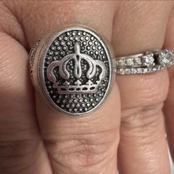 Silver Tone Crown Ring