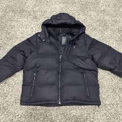 New Polo Down Puffer Jacket Navy/red Horse XXL