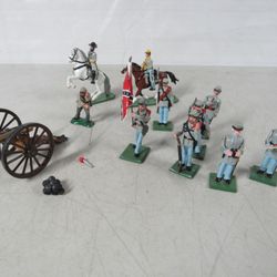 Ron Wall American Civil War Confederate Lot of 10 Toy Soldiers & Misc.
