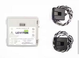 Leviton MO240-1W 100A Mini Meter Kit 120/240V 2 Split Core CTs NEW