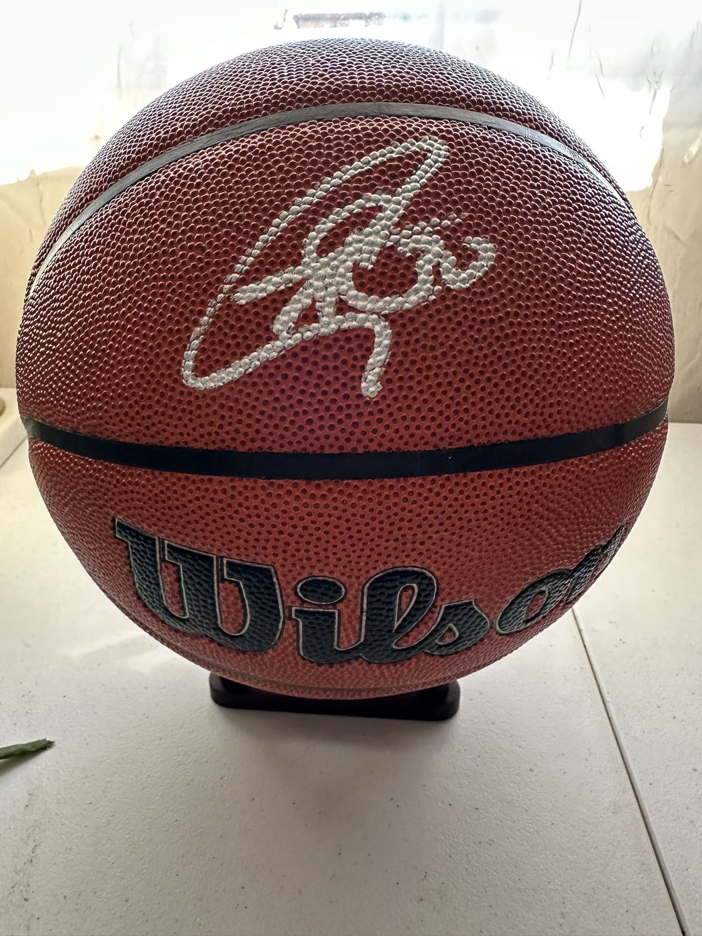 Steph Curry signed Golden State Warriors NBA autographed basketball w/COA - 856