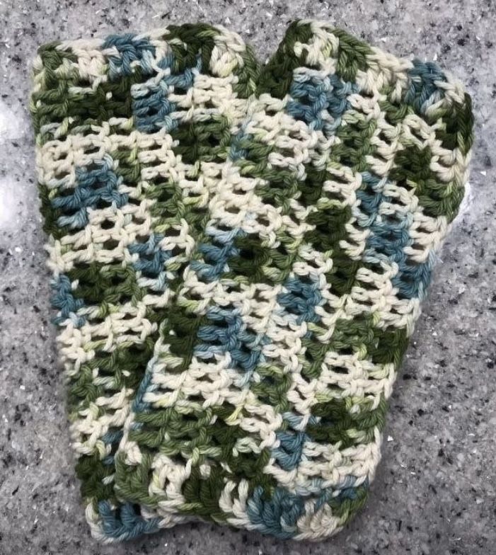 Wash Cloths - Blue & Green 