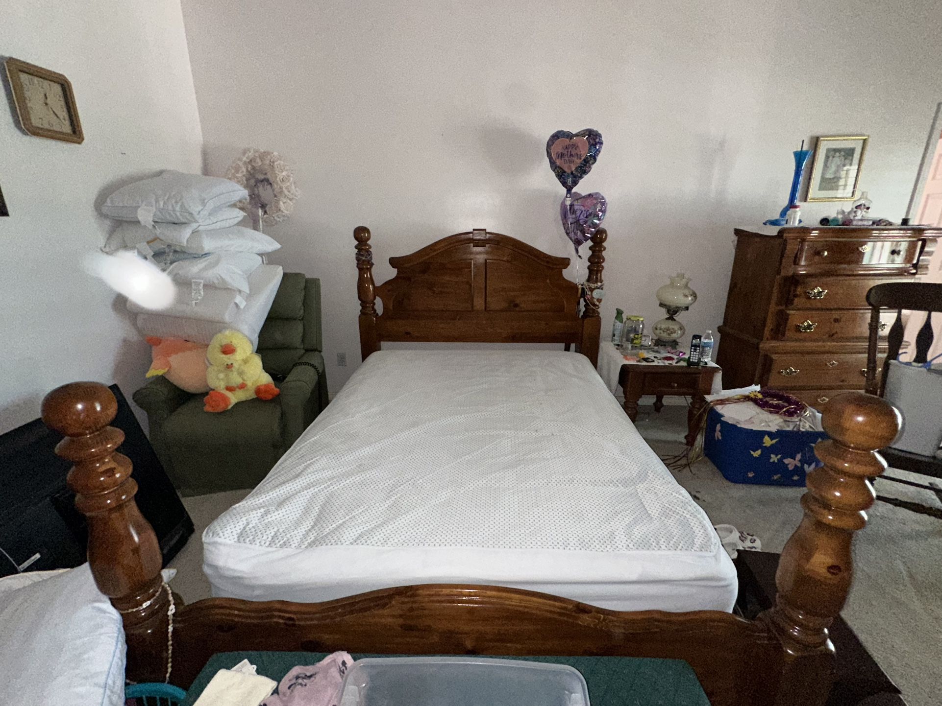 wood bed frame queen