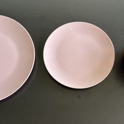 Pink Plates And Bowls