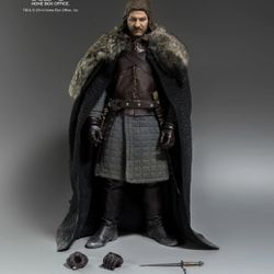 Game of Thrones Eddard Stark Wolf 1/6 Scale Sword Dagger Figure OPENED - LIKE NEW 