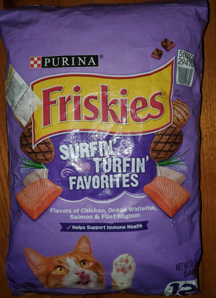 Purina Friskies Dry Cat Food Surfin' & Turfin' Favorites 12lb Bag Chicken Salmon