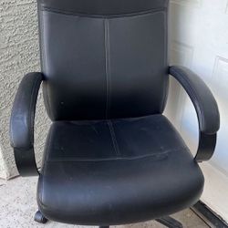 Executive Desk Chair - Black Leather