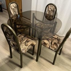 Glass Dining Room Table w/Chairs 