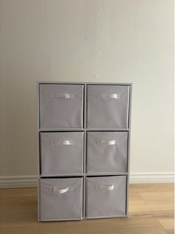 6-Cube Storage Organizer with Fabric Bins – $35