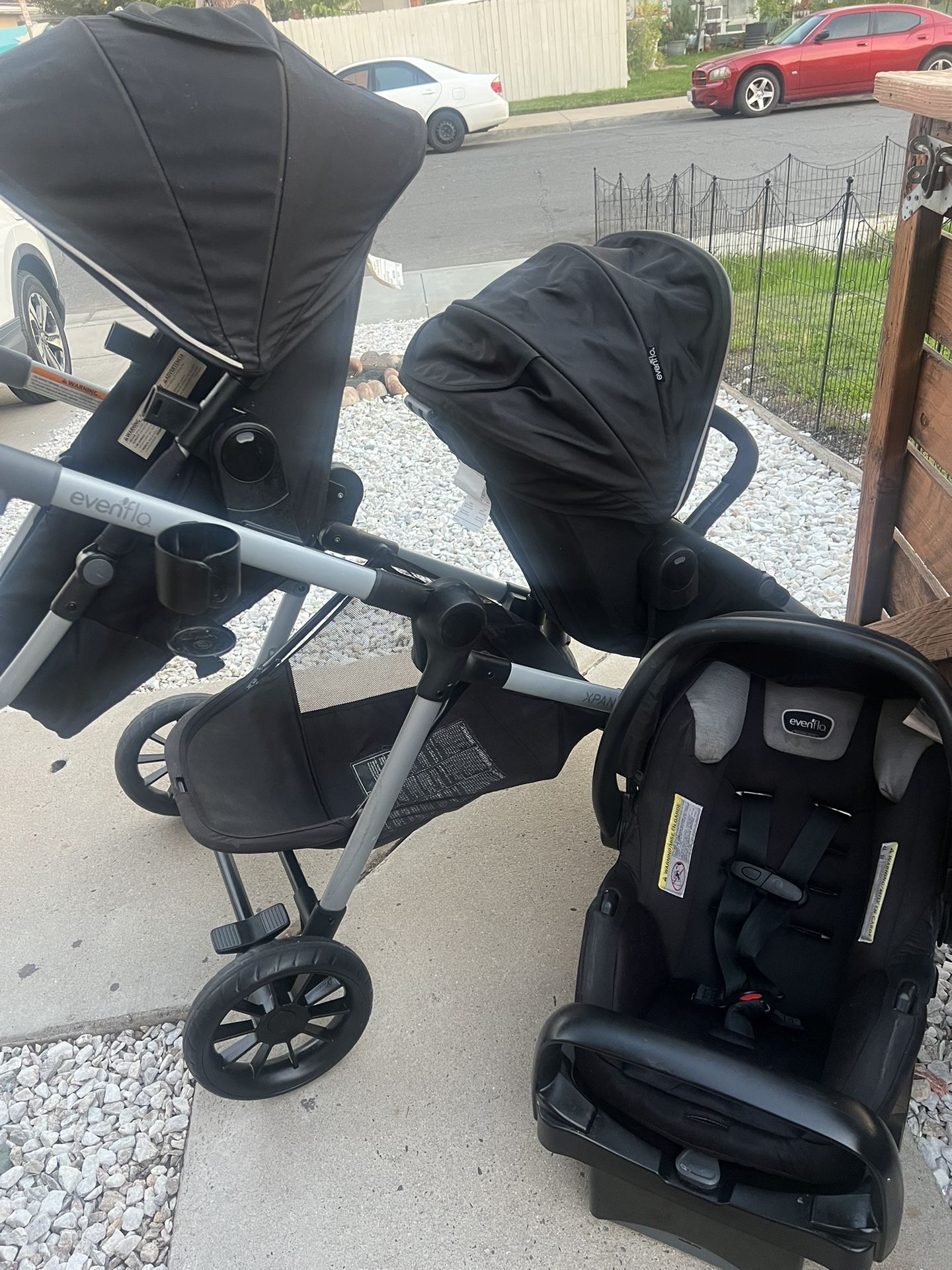 Double Stroller And Car Seat Evenflo Xian's