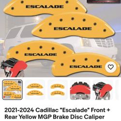 2021-2024 Cadillac "Escalade" Front + Rear Yellow MGP Brake Disc Caliper Covers