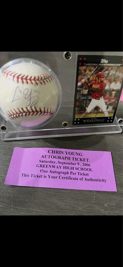 Chris young autograph baseball