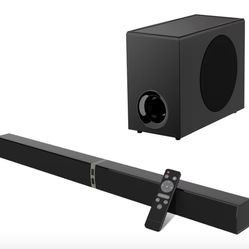 MZEIBO Sound Bar with Subwoofer,120W Soundbar for Smart TV Surround Sound Home Theater System Bluetooth 5.3 Audio Compatible with ARC, AUX, Optical