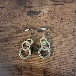 Women's Gold Plated Triple Hoop Earrings