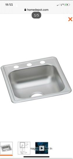 17x19 STAILESS SINGLE SINK NEW