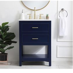 New, Sinclaire 24 Inch Single Bathroom Vanity In Blue