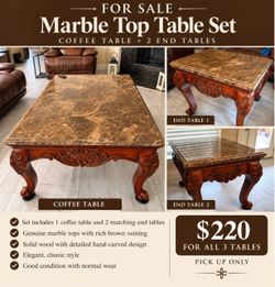 Coffee table and 2 end tables