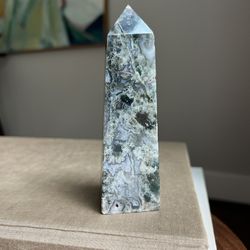 Moss Agate Tower ( H5” ) firm on price