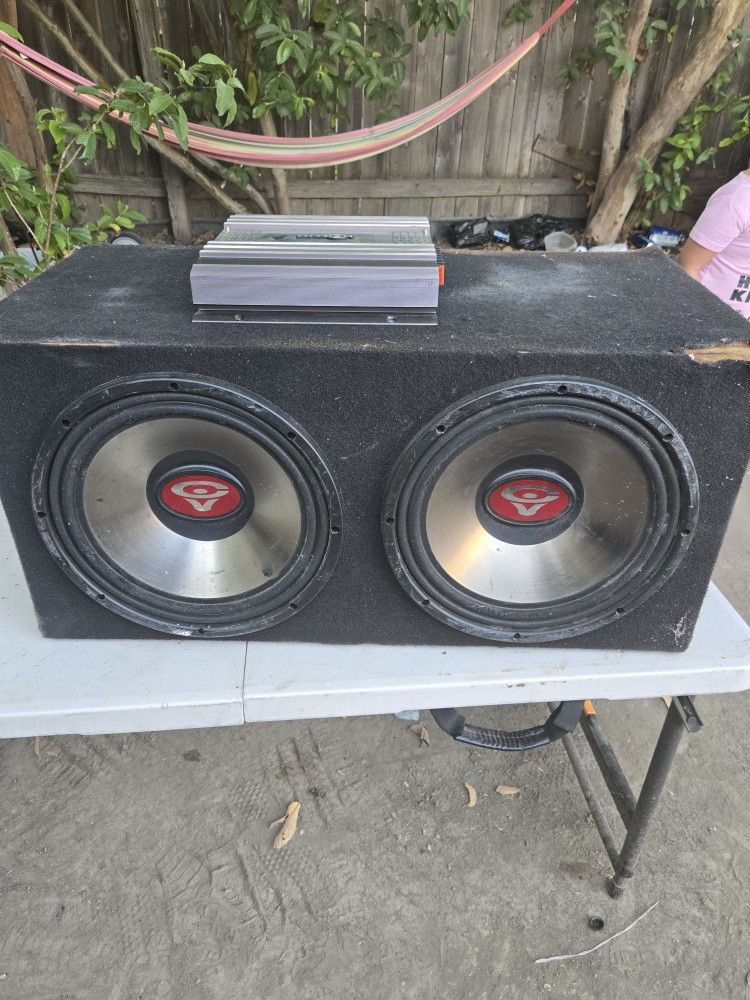 Amplifier And 2-12 Inch Subwoofers With Box