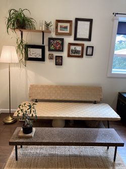 Ikea Sinnerlig daybed couch sofa and Cork Coffee table for Sale